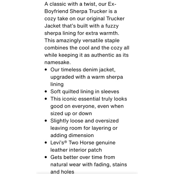 ❌ SOLD ❌ Levi’s Ex-Boyfriend Sherpa Trucker Jacket - Picture 10 of 11